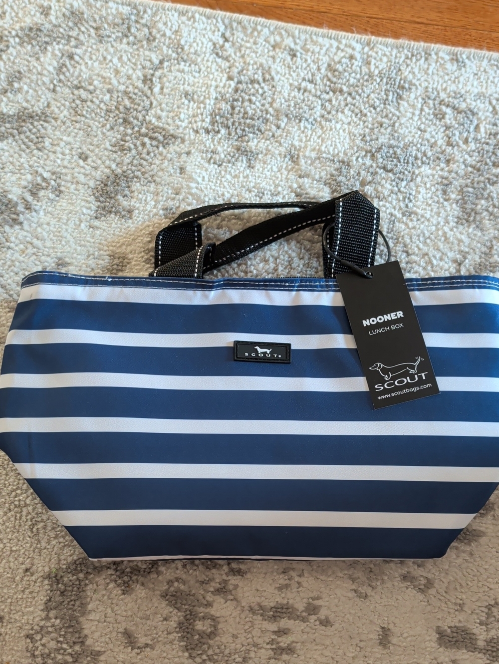Scout Nooner Lunch Tote in Navy and White Stripes